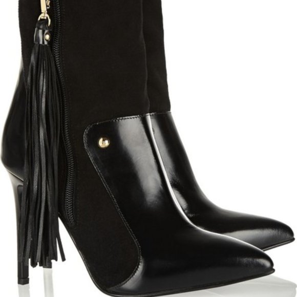 Just Cavalli Paneled Leather and Suede Boots - Picture 11 of 16
